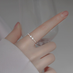 蝴蝶结戒指女设计小众，食指戒指女时尚个性，925银戒指2022年潮