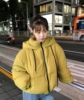 韩国东大门冬装羽绒服短款带帽绿黄色黑色驼色