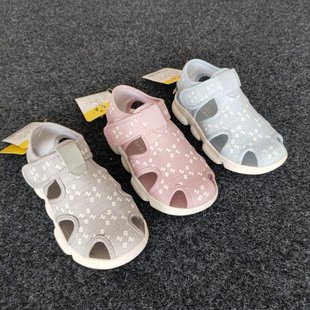 足圣童鞋夏季儿童软底凉鞋2-5岁男女童包头护趾幼儿园室内鞋