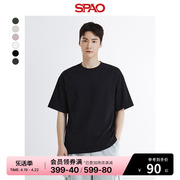 SPAO韩国同款2024年春夏男士时尚纯色圆领短袖T恤SPRWE25C04