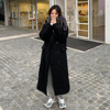 iistudio黑色高支羊毛呢，大衣女2023冬韩版高级感宽松呢子外套