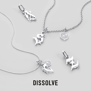 Dissolve星座字母情侣项链男女潮高级轻奢小众设计感潮牌定制吊坠
