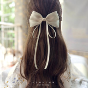 新娘简约白色飘带蝴蝶结发夹，公主古风少女，拍照头饰品发圈头绳