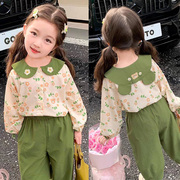 女童衬衫春秋女宝宝秋装上衣儿童娃娃衫衬衣洋气时尚韩版外套