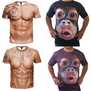 搞笑大猩猩短袖男恶搞3D立体动物猴子短t恤休闲个性大码半袖衣服