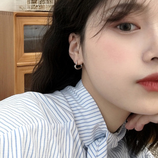 爱心耳扣s925纯银耳环女气质韩国个性高级感小众设计网红耳钉