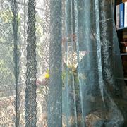 复古蓝色美式成品窗帘 阳客厅飘窗GWZW2_16窗地中台海纱帘 欧式蕾