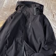 美式机能登山防晒衣男夏季超薄款，黑色冲锋衣外套，户外透气大码夹克