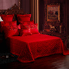 婚庆床盖大红色100支喜庆结婚纯棉全棉加厚床罩被单单件250x270CM