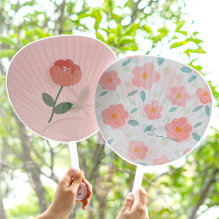 森屿叶2把装夏天卡通，塑料手摇扇子儿童耐用风扇，学生日用团扇纸扇