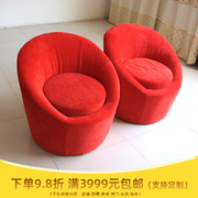 北京书房沙发订制 单人黄色服装店休闲沙发椅绒布多色可选