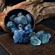 天然蓝绿萤石原石摆件蓝色水晶矿物，标本裸石扩香石鱼缸装饰造景石