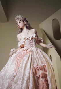 罗西娅(罗西娅)颂礼尾款，设计lolita花嫁华丽成人礼服婚纱粉色八团