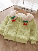 一岁女宝宝加绒加厚外套女婴儿童棉衣服袄秋冬款洋气毛毛衣0-韩系