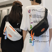 胸包2024潮女学生斜挎包男士运动单肩包骑行背包，腰包饺子包包