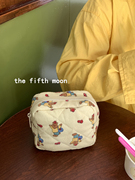 thefifthmoon可爱卡通小熊绗缝棉质零钱包，口红包耳机，包收纳(包收纳)包