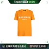 香港直邮balmain巴尔曼女士t恤橙色圆领，宽松透气绿色文字鲜艳
