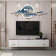 新中式沙发电视背景墙，挂画大气时尚轻奢高级感山水画客厅装饰画
