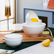 纯白骨瓷饭碗家用景德镇陶瓷饭店餐具套装汤碗面碗吃饭米饭碗小碗