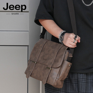 jeep吉普男包大容量斜挎包，男生单肩包潮牌邮差，挎包工装ipad背包包