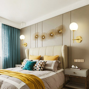 沙发背景灯北欧风客厅壁后现代极简壁灯全铜床头灯卧室