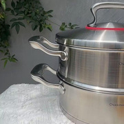 1810不锈钢微压，煎炒煮蒸汤锅家用加厚五层复底蒸锅24cm不挑