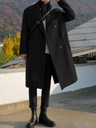 孙聖雲啊雲时尚穿搭冬季韩版双排，扣毛呢大衣男士潮流加厚风衣外套