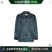 香港直邮潮奢 Marni 玛尼 男士 条纹单排扣短大衣 TUMU0090UWUTW9