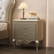 美式床头柜烤漆法式轻奢欧式极床边柜，实木大尺寸约储物柜