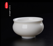 聚德艺瓷猪油白茶碗(白茶碗)白茶杯(白茶杯)陶瓷杯子，家用白瓷茶杯茶碗功夫茶具日式