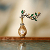 宝瓶丨软语设计古典新国风(新国风，)天然淡水珍珠，插花做旧工艺熏黑胸针礼物