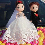 婚车娃娃一对插件结婚装饰用品情侣婚纱公仔对婚车花小人娃娃玩偶