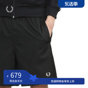 FRED PERRY男士休闲短裤2024夏季纯色麦穗刺绣直筒裤子S8508