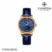 瑞士tangin天珺手表机械女表全自动情侣表赛格鲁系列蓝色表盘7029