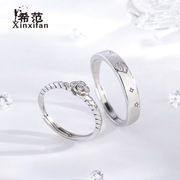 s925纯银小王子和玫瑰情侣戒指，一对款银对戒小众设计刻字送礼物