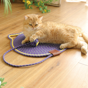 网红编织棉绳猫抓垫自嗨球一体睡觉垫子可水洗磨爪神器不掉渣
