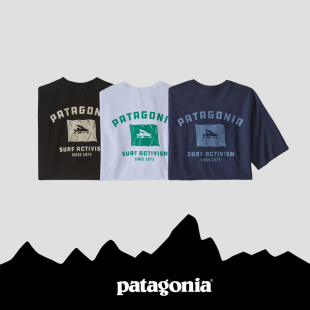patagonia/巴塔哥尼亚短袖T恤夏男女款飞鱼鱼叉印花经典37404