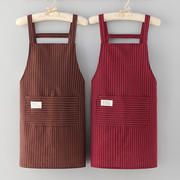 棉布围裙女夏季薄款家用时尚，工作服男士厨房，网红专用围腰定制logo