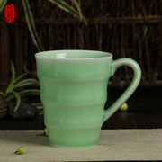 小利青瓷 陶瓷杯子奶茶带手柄创意 泡茶杯花茶马克随手杯耐热