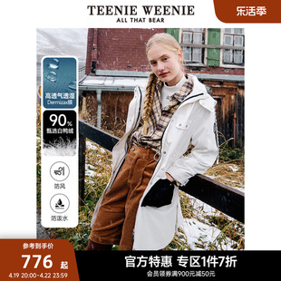 TeenieWeenie小熊奥莱秋冬连帽派克羽绒服可拆卸保暖外套女