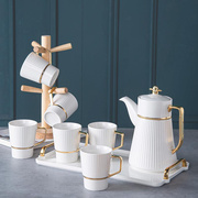 欧式茶具套装客厅结婚高档送礼茶道金陶瓷水具茶壶套杯子带把托盘