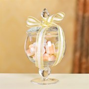 欧式玻璃糖果罐可爱透明储物罐创意带盖高脚糖缸婚庆家居装饰