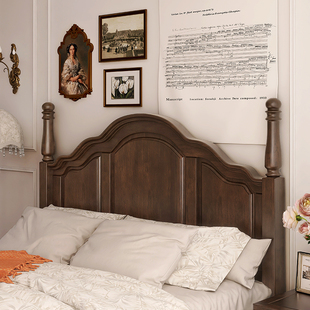 简美风乡村美式实木床，现代简约复古法式床双人床轻奢婚床卧室家具
