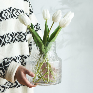 北欧风格简约透明花瓶ins风，水养鲜花玻璃插花瓶客厅摆件网红装饰