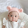 韩版ins粉色拍照百天周岁宝宝，泰迪熊婴儿发带可爱兔耳朵发圈发饰