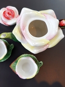 方亚陶瓷香槟玫瑰二人茶具，迷你茶壶茶杯套装精致釉下彩田园风格