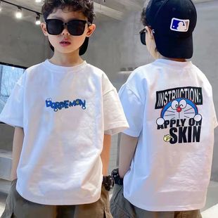 男童纯棉短袖t恤2023儿童夏装韩版中大童卡通上衣男孩体恤潮