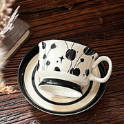 手绘陶瓷咖啡杯套装英式下午茶杯子带碟子创意杯具