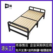 钢木折叠床实木床板1.2米家用简易双人午睡陪护床铁架加固单人床
