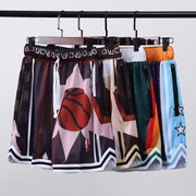 stnp美式双层拼接速干四分裤，运动篮球训练裤子吸湿排汗透气短裤